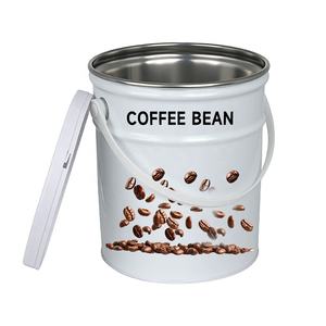 Certification Iso 178*200mm anneau de verrouillage poignée seau en métal avec couvercle fer blanc 5 <span class=keywords><strong>litres</strong></span> boîte de conserve pour le stockage de grains de café - Product Image 1