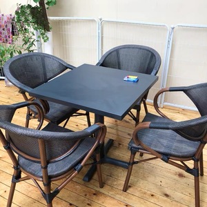 Nordic Rope Rattan aluminum Waterproof Dinning <b>Chair</b> Patio Restaurant Aluminium <b>Stackable</b> Outdoor <b>Dining</b> <b>Chair</b> for Garden hotel - Product Image 5