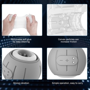 Masturbatore Maschile Vibrante a Forma di Palla, 10 Modalità di Vibrazione, Guaina Rimovibile in TPE, Impermeabile, Giocattolo Sessuale per Uomini - Product Image 2