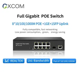 Qualidade superior OEM/ODM 802.3af/at gigabit Ethernet PoE switch 48V 8 16 24 portas 10/100/1000Mbps PoE switch de rede para Câmera IP