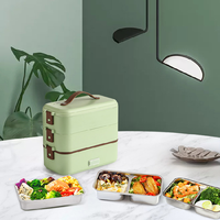 Tragbarer Großhandels-Speisenwärmer Beheizte Reiskocher Multifunktionale Tragbare Elektrische Lunchbox Speisenwärmer für Reisen Auto Büro