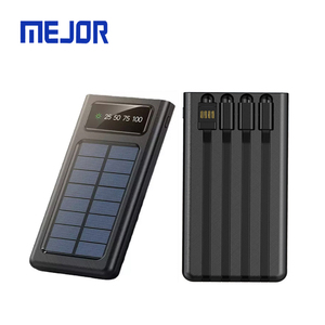 Chargeur de téléphone portable <span class=keywords><strong>Sun</strong></span> Shine avec 4 câbles, double sortie USB, 10000 mAh, charge rapide, powerbank solaire - Product Image 1