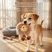 Jouet en peluche pour chien en forme d'animal avec couineur intégré, Lion, Singe, Mouton, Éléphant, Jouet à mâcher interactif pour chiot, Jouet de dentition pour animaux de compagnie