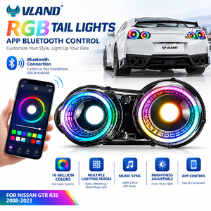 ไฟท้าย VLAND LED อัพเกรดสไตล์ R50 สี RGB แบบไหล สำหรับรถยนต์นิสสัน GTR <span class=keywords><strong>R35</strong></span> ปี 2008-2023 - Product Image 4