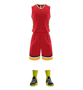Combinaison de basket-ball personnalisée pour adultes et enfants, absorbant la transpiration, respirante, à séchage rapide, pour l'entraînement et la compétition, avec blocs de couleurs et lacets - Product Image 1