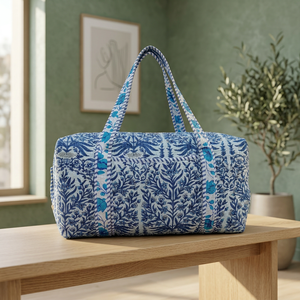 Bolsa de Hombro Acolchada de Algodón Premium con Estampado Floral, Lavable, Ecológica, de Gran Capacidad, para Viajes, Yoga, Compras, Playa, Estilo Boho - Product Image 4