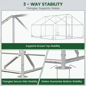 Grande cage à volailles en <span class=keywords><strong>acier</strong></span> maillé, étanche, pour poulets et lapins, nouvelle cage pour usage domestique ou agricole avec éclairage - Product Image 5
