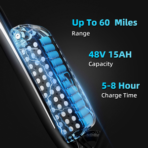 จักรยานไฟฟ้าแบบเต็มระบบกันสะเทือน ยางอ้วน 1000w มอเตอร์ 7 สปีด ความเร็วสูง สำหรับการผจญภัย พร้อมหน้าจอแสดงวันที่ AY-EB26 500w Adventure A - Product Image 4