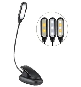 Hauteur lumineuse Flexible à 5 LED avec pince, Rechargeable par USB, 3 Modes d'éclairage, idéal pour la lecture, une Table de chevet ou un bureau, 1W