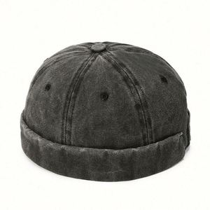 Wholesale Factory Washed Denim Fabric Vintage Custom <b>Brimless</b> Baseball <b>Cap</b> Sporty Formal Puff Printing - Product Image 5