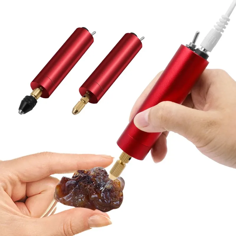 Handheld Mini Electric Drill Epoxy Resin Jewelry Making Wood Craft Engraving Pen Tool DIY Portable Micro USB Electric Hand Drill