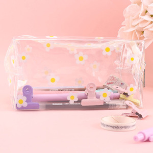 Kawaii Cute <strong>Flower</strong> PVC <strong>Pencil</strong> <strong>Cases</strong> Big Beautiful Capacity Low Price Clear Storage Bag Waterproof Avocado Colors - Product Image 5