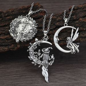 Collar con Colgante de Bruja Gótica de Halloween con Calavera, Luna y Estrella, Sombrero Mágico Misterioso, Escoba de Bruja, Joyería de Moda Gótica para Fiesta Rock, Regalo - Product Image 2