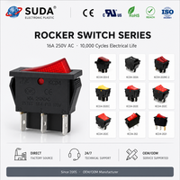 Interrupteur à bascule gris durable SUDA KCD4-L 250V 10A 10000 cycles SPDT pour contrôle d'alimentation IP40 6P avec bornes en cuivre