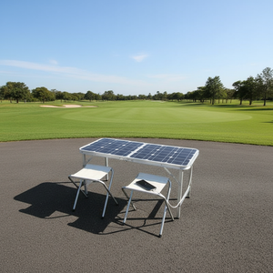 2-fold Solar <b>Table</b> 100W Solar Folding Solar Powered <b>Table</b> Solar <b>Portable</b> <b>Table</b> Solar Camping <b>Table</b> 100W 2-fold Solar Folding Tab - Product Image 2