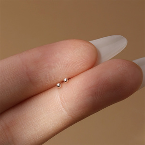 CANNER Boucles d'oreilles clous classiques en argent sterling 999, 6 mm et 8 mm, pour piercing thérapeutique, plusieurs tailles, bijoux - Product Image 3