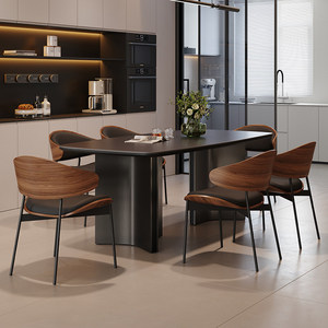 Set Moderno di Tavolo da Pranzo in Marmo <span class=keywords><strong>e</strong></span> <span class=keywords><strong>Sedie</strong></span> in Stile Lussuoso, 4-6 Posti, per Soggiorno, Ristorante, Cucina, Design in Metallo - Product Image 3