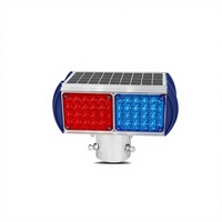 Feux de signalisation clignotants solaires intégrés LED rouges et bleus à coque en aluminium pour travaux routiers, personnalisables pour le soutien de la circulation - Vente chaude