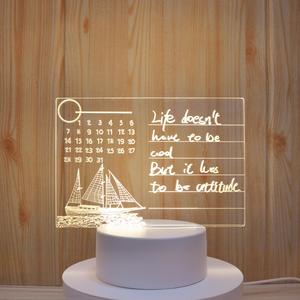 Hot Bán máy tính để bàn Acrylic tin nhắn ánh sáng LED Lưu ý Memo <span class=keywords><strong>Board</strong></span> trong suốt sáng bảng cho trang trí - Product Image 1