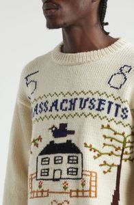 Haut en tricot décontracté personnalisé Pull en tricot à motif jacquard Pull à col rond pour hommes - Product Image 2