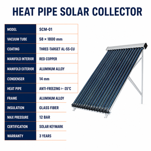 Colector <span class=keywords><strong>solar</strong></span> de tubos de vacío con <span class=keywords><strong>tubo</strong></span> de cobre rojo <span class=keywords><strong>para</strong></span> sistema de agua caliente dividido - Product Image 6