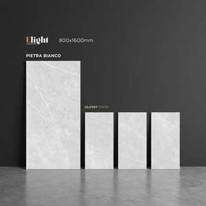 Azulejos de porcelana pulida Pulpis Mist de 800x1600 mm para suelo y pared, diseño de mármol gris de 80x160 cm - Product Image 2