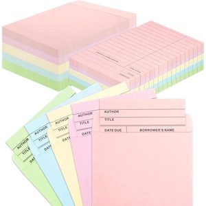 Juego de Bolsillos y Tarjetas para Biblioteca, Personalizables, en Blanco con Líneas para Registrar la Fecha de Devolución del Libro, Tarjeta de Seguimiento de Préstamos, Catálogo - Product Image 1