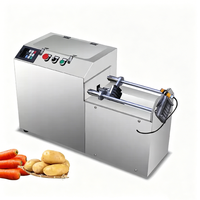 Mesin Pemotong Kentang Goreng Otomatis Stainless Steel Komersial, Pemotong Buah dan Sayuran, Mesin Pemotong Kentang Goreng Prancis 220V