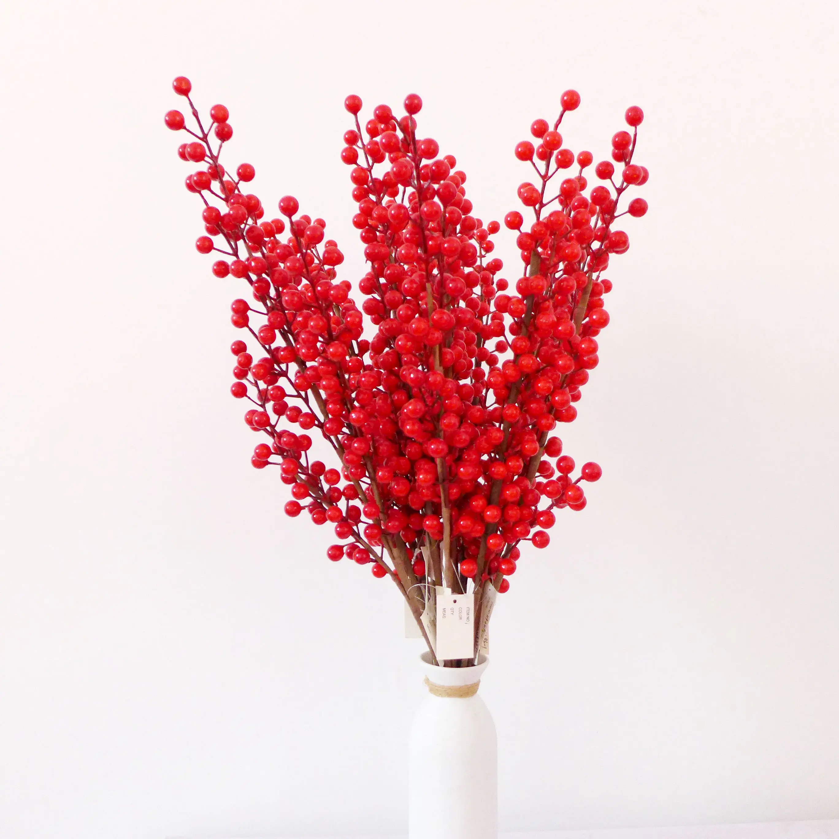 Grosir 2023 Harga Murah dekorasi Natal buatan busa tusukan buah Berry buatan batang merah