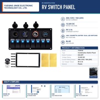 Panneau de commande combiné RV avec allume-cigare USB et double interrupteur LED pour camion et camping-car