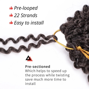 Pasión giro crochet pelo trenza crochet pelo onda de agua pasión giro ondulado trenzado pelo sintético pasión giro para desgastado - Product Image 2