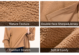 Vente en gros de vêtements grande taille pour femmes vendeur de pulls oversize en polaire Sherpa zippé 1/4 pour femmes - Product Image 3