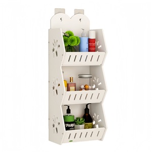Étagère murale de rangement pour salle de bain Hui Shijia, 3 niveaux, sans perçage, étagères multi-niveaux pour les zones de toilettes, de douche et d'évier - Product Image 5