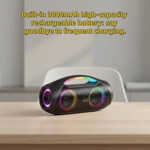 Altavoz Subwoofer RGB de 30W de Potencia, 80W de Potencia Máxima, Compatible con Tarjeta de Memoria, Reproductor de Audio Portátil Inalámbrico para Fiestas en Casa <span class=keywords><strong>y</strong></span> Exteriores X2 - Product Image 3