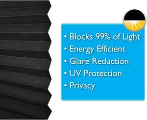 Stores d'ombrage en papier plissé coupés temporairement et faciles à fixer <span class=keywords><strong>sans</strong></span> percer les rideaux d'isolation thermique - Product Image 6