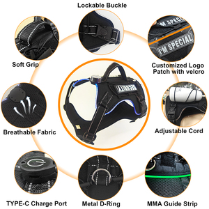 مخصص عاكس وضوح عالية قابلة لإعادة الشحن سلامة تضيء سترة الكلب مع المشي الليلي أدى تسخير الكلب - Product Image 2