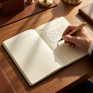 Cuaderno A5 de Cuero PU con Patrón de Hojas Doradas, 96 Hojas, Tapa Dura, Regalos y Uso de Oficina, Diario con Marcapáginas de Listón - Product Image 2