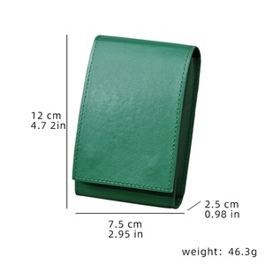 Portable Green High-End Leather Luxury <b>Watch</b> Storage <b>Case</b> Custom <b>Watch</b> Organizer <b>Case</b> Travel Leather Pouch for <b>Watch</b> - Product Image 4