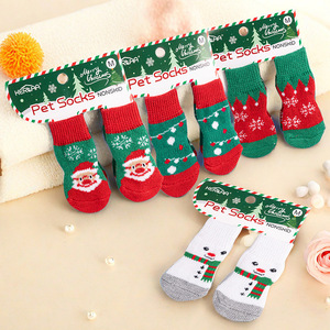 <span class=keywords><strong>Calcetines</strong></span> Antideslizantes Navideños para Perros, con Estampado de Papá Noel, Reno y Muñeco de Nieve, <span class=keywords><strong>Calcetines</strong></span> para Mascotas, Perros y Gatos, Protección para Pisos Interiores - Product Image 2
