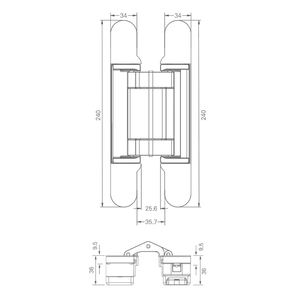 Высококачественная 3D регулируемая скрытая петля с доводчиком для дверей до 160 кг, невидимая петля из цинкового сплава, открывание на 180 градусов - Product Image 4