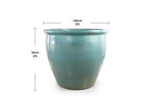 Maceta Moderna de Cerámica de 1 Metro con Orificios de Drenaje, Acabado Esmaltado, Decoración de Alta Calidad para el Hogar - Product Image 6