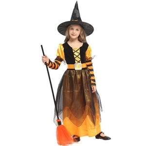 Costume de princesse sorcière violette de conte de fées pour enfants, filles, enfants, fête de carnaval, Mardi <span class=keywords><strong>Gras</strong></span>, fantaisie, avec chapeau ZMHC-038 - Product Image 4