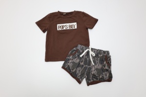 Qingli OEM Custom Cool boy's Clothing set nome pantaloncini a mano con tasca e coulisse senza tariffa - Product Image 4