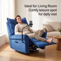 Fauteuil inclinable électrique, fauteuil inclinable en tissu pivotant à 360 degrés avec support pour téléphone, fauteuil de salon individuel pour home cinéma