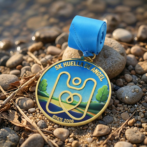 Medalla de Metal de Aleación de Zinc para Correr, Diseño Personalizado en 3D con Pulverización de <span class=keywords><strong>Color</strong></span>, Paisaje Escénico, Medalla Dorada para Maratón 5k, para Competiciones - Product Image 4