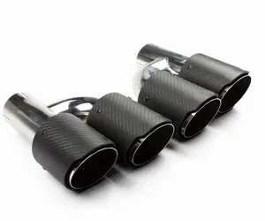 Glossy Carbon Fiber Rear Tail exhaust tips car exhaust pipes oval exhaust tip from factory