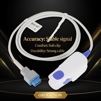 Compatible avec le capteur SpO2 GE Datex Ohmeda TuffSat, clip de doigt adulte E-PRESTN, sonde SpO2 réutilisable à 9 broches