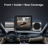 Caméra embarquée intelligente WiFi 4K 3 canaux avec capteur ADAS BSD GC4653, écran IPS 2,46 pouces, trajectoire GPS, mode stationnement 24h/24