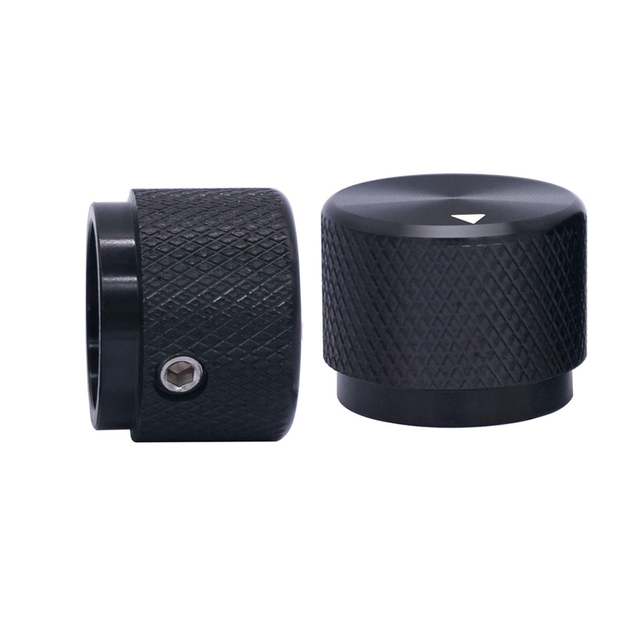 Custom CNC Turning Machining Black Aluminum Rotary Electronic Control Potentiometer Knob for Volume Control Audio Guitar, Switch