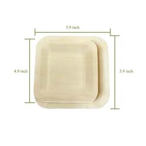 4.9 Inch Square Shape Wood Plate